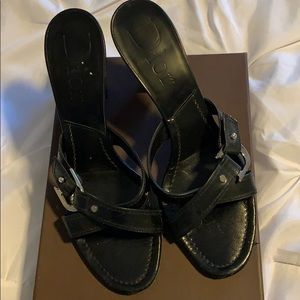 Dior Black Slip On Sandals Sz 41
